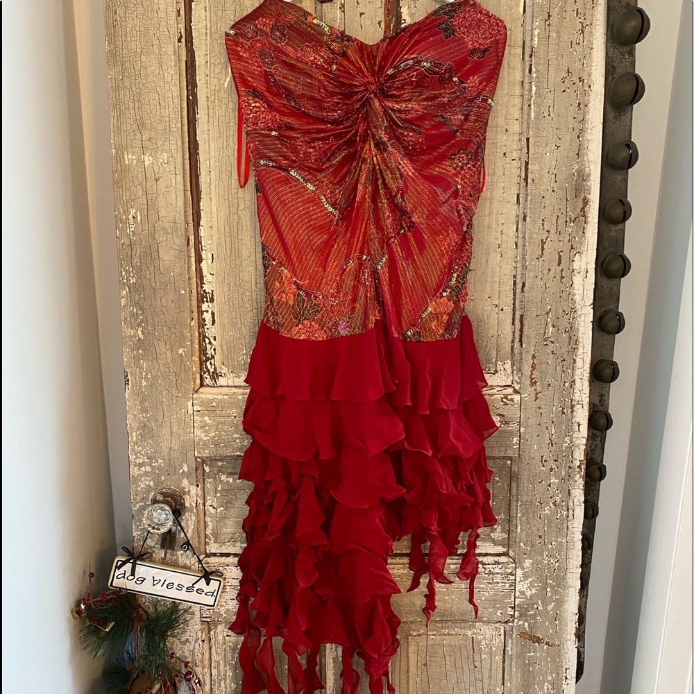 Sue Wong Nocturne Silk Beaded Evening Dress